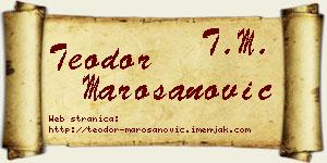 Teodor Marošanović vizit kartica